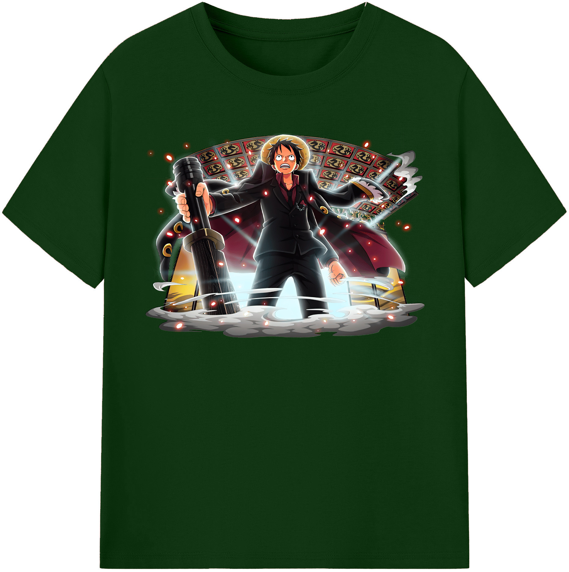 ワンピース モンキー・D・ルフィ ONE PIECE Monkey D. Luffy 綿100％半袖Tシャツ（フロントプリント）